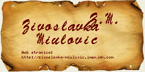 Živoslavka Miulović vizit kartica